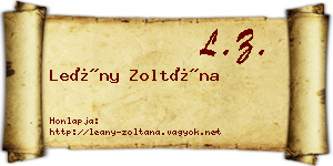 Leány Zoltána névjegykártya